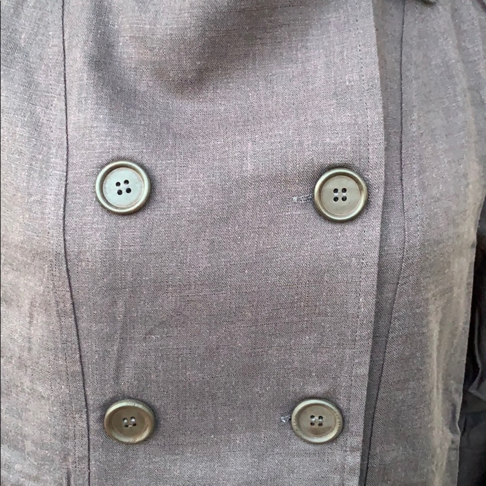 Charcoal Black Button Down Trench Jacket - Picture 6 of 9